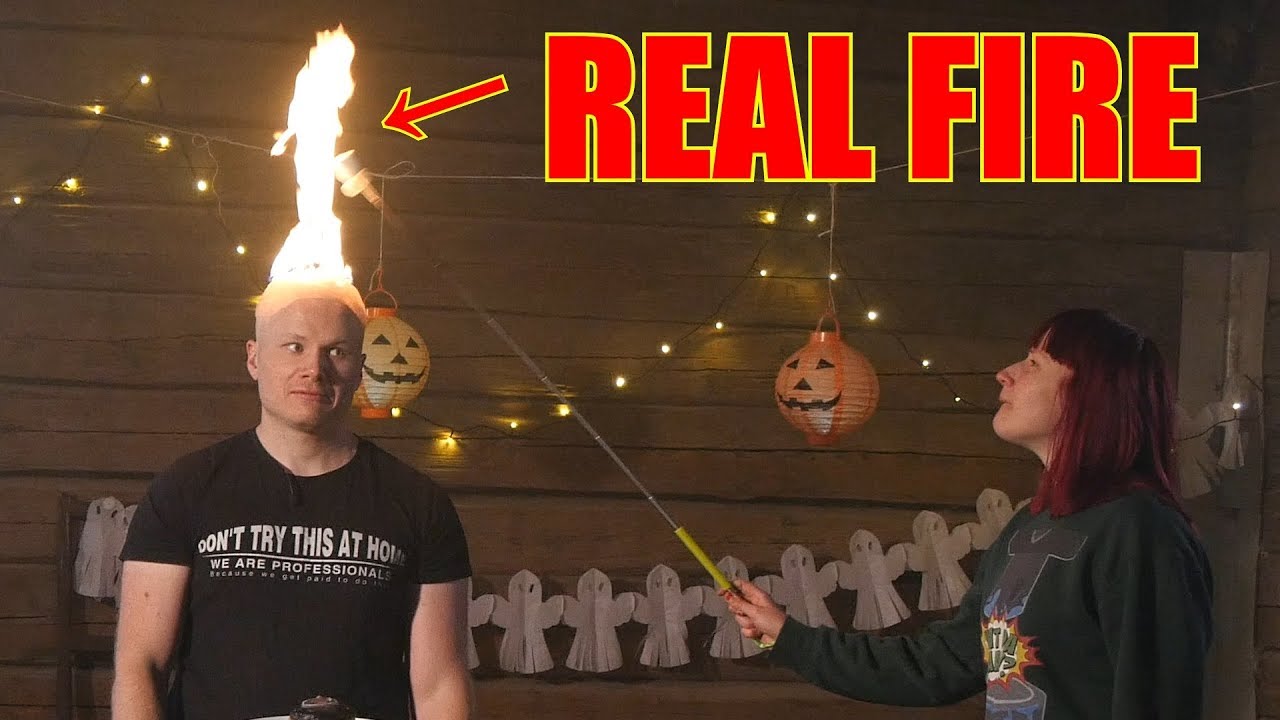 Roasting Marshmallows With My HEAD ON FIRE! 100% Real Fire!