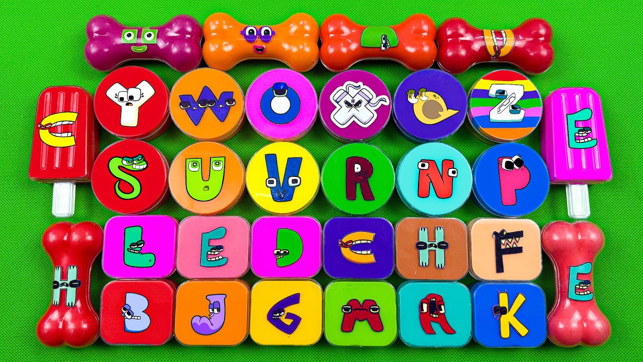Alphabet Lore A Z🌈 Finding Hidden Slime Circle, Rectangle Clay Mixing Colors ASMR