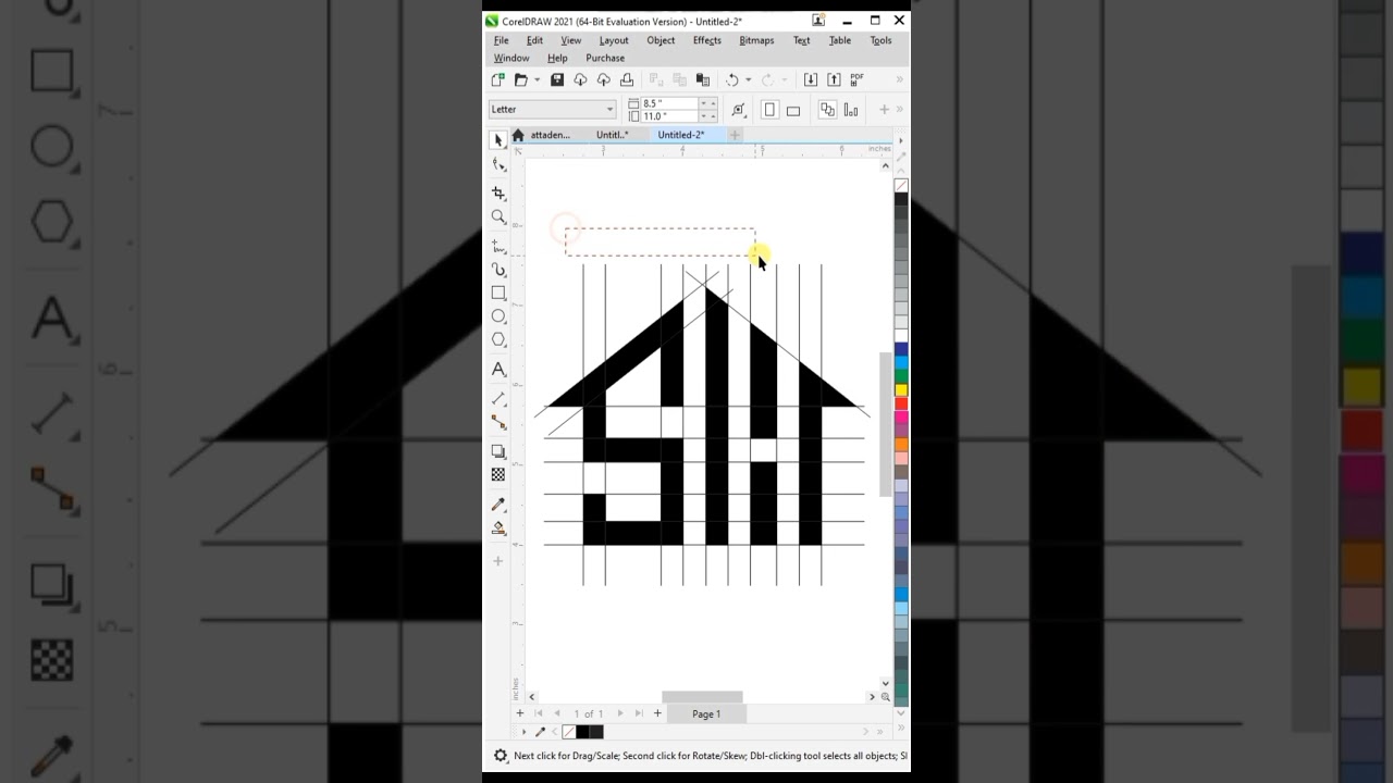 SH + House Logo Design in Coreldraw #shorts #shortsvideo