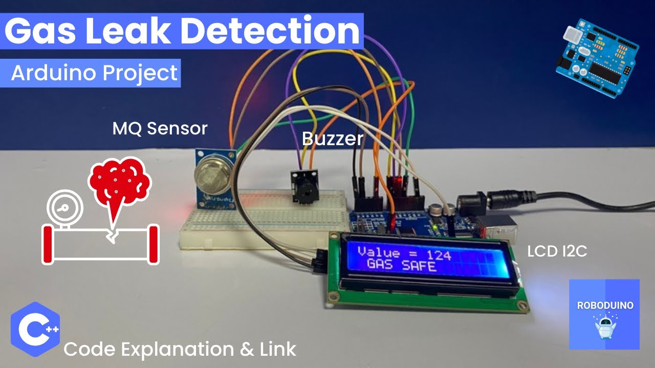 Gas Leak Detector Arduino Project 🧯using MQ Sensor , Buzzer & LCD I2C 