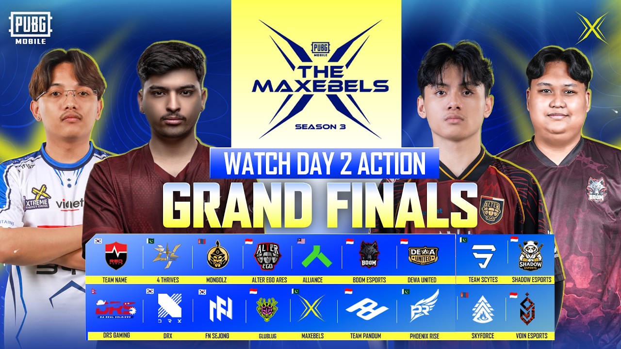 PUBGM THE MAXEBELS INVITATIONAL S3 | GRAND FINALS | DAY 2 | Ft. #4T #AE #DRS #NS #BOOM #VOIN #DRX