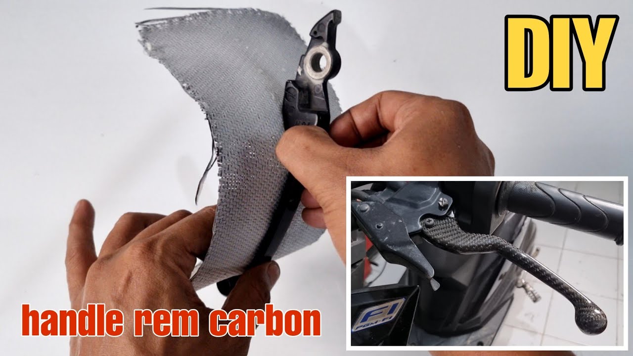 melapisi/skinning handle rem dengan carbon fiber