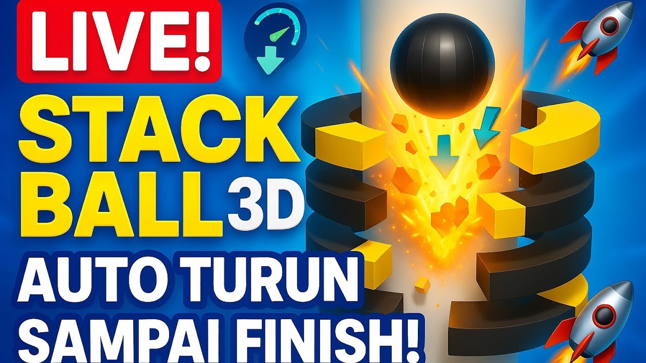 ⚡ LIVE Game Stack Ball 3D — Full Speed Sampai Bawah! 🚀 17#live game stack ball, #stack ball gameplay