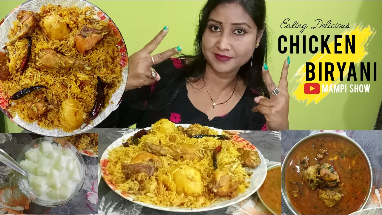 Eating Delicious Chicken Biryani | Homemade Chicken Biryani | Chicken Chab & Raita | Food Challenge