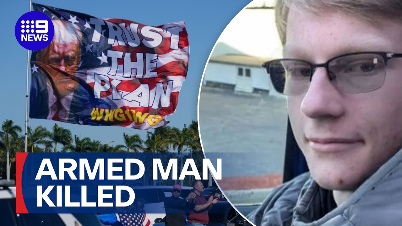 Gunman shot dead at Trump's Florida home | 9 News Australia