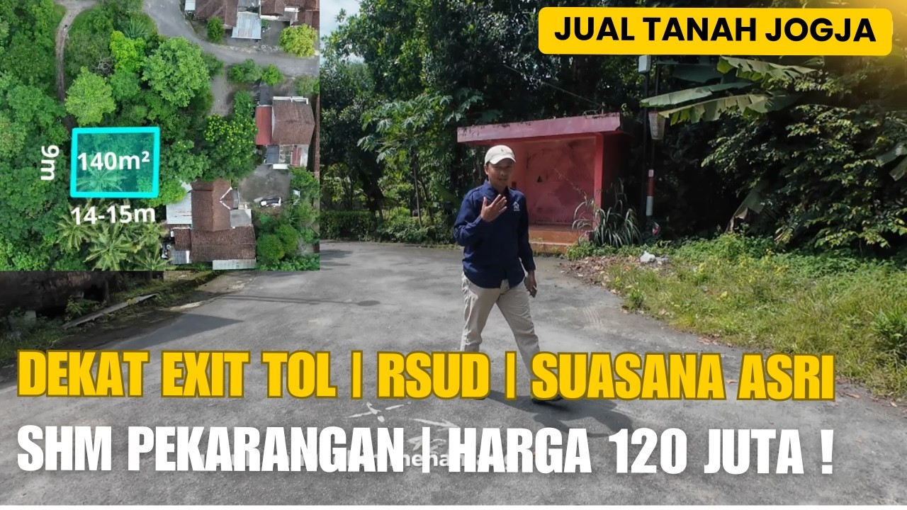 EPS 623 JUAL TANAH JOGJA STRATEGIS  DI TEMPLE SLEMAN - DEKAT EXIT TOL, SUASANA ASRI, HARGA 120 JUTA!