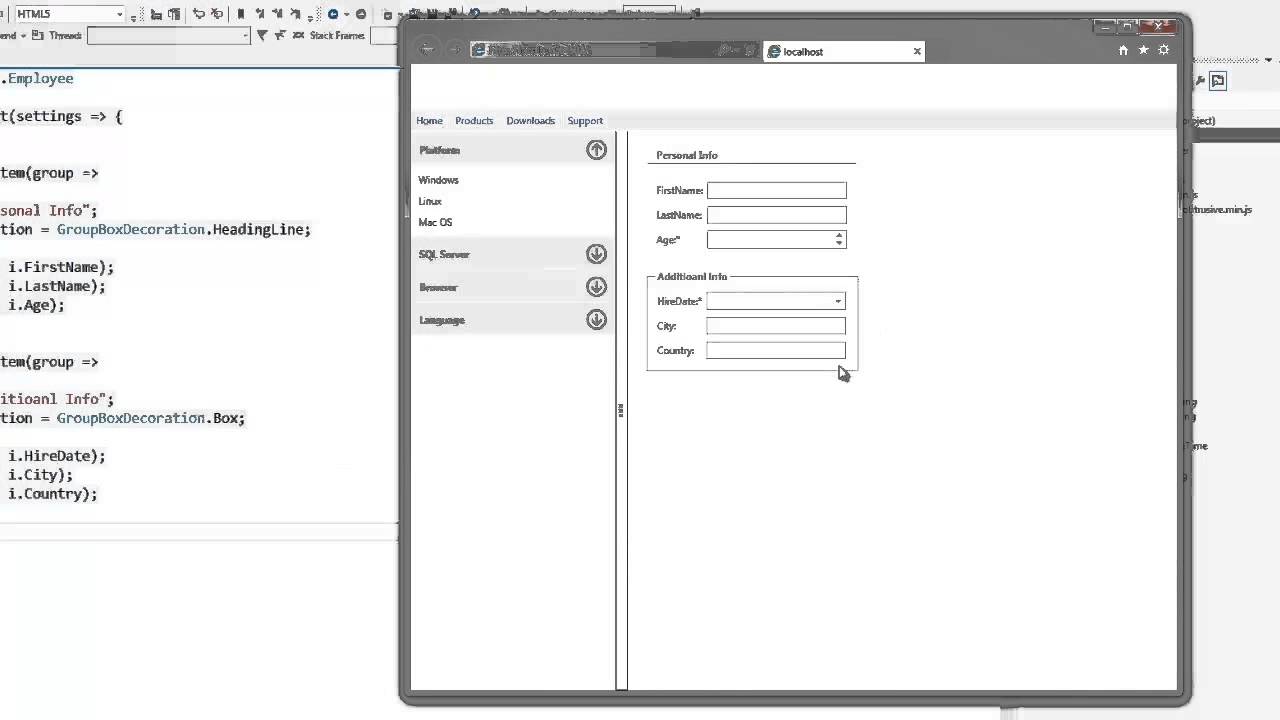 DevExpress ASP.NET MVC: Form Layout Extension