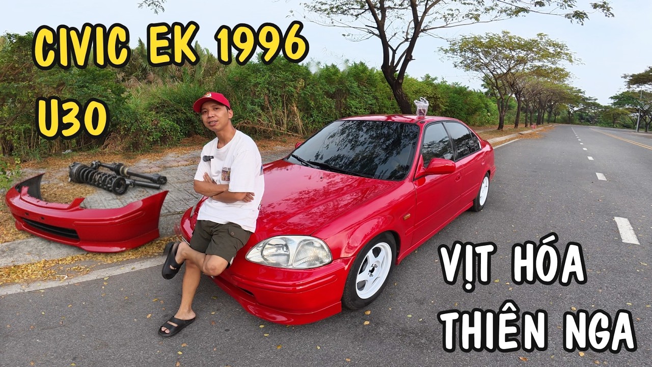Dọn Xe Cỏ CIVIC Ek 1996 Vịt Hóa Thiên Nga - Độ Mâm, Hạ Phuộc, Đồng Sơn