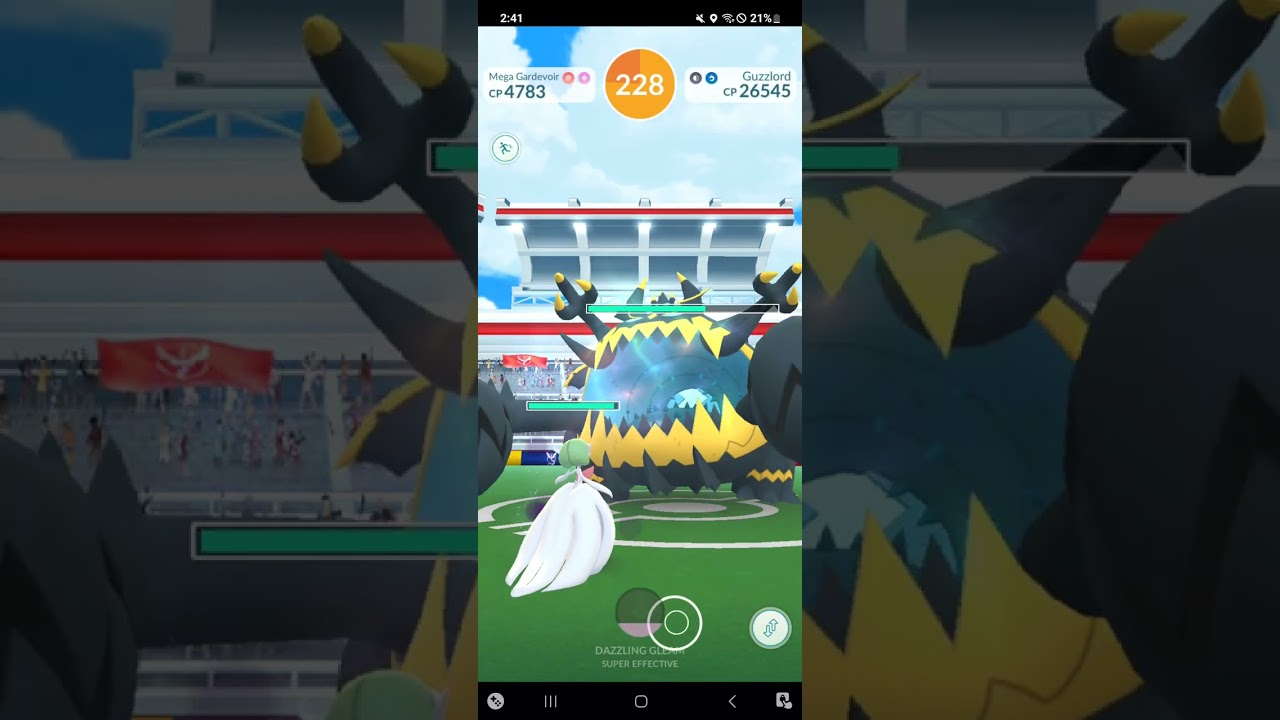 Guzzlord Solo (No Weather Boost, Mega Gardevoir Only, 118 Seconds Left)