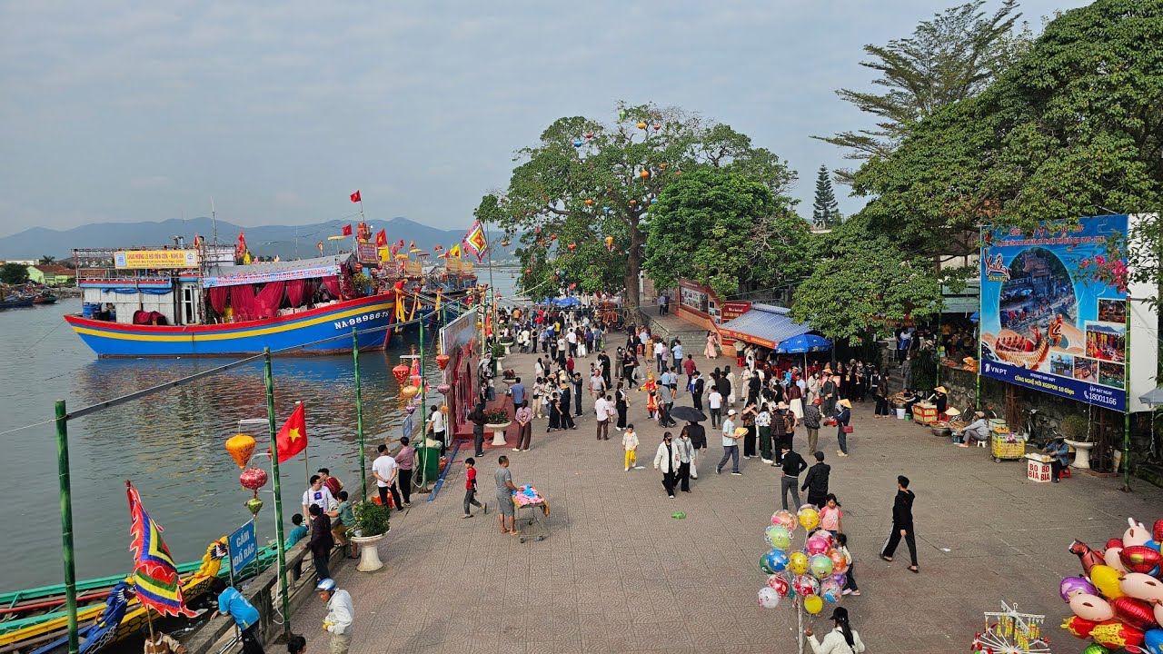 đông vui tại lễ hội đền cờn, lễ hội cầu ngư tại đền cờn quỳnh phương năm 2026 #lehoi