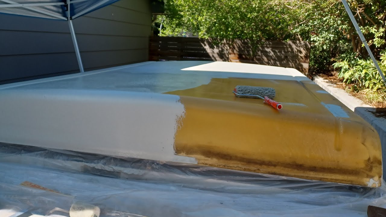 Coleman Pop-up Camper Roof Re-do: Part 3: Applying Grizzly Grip