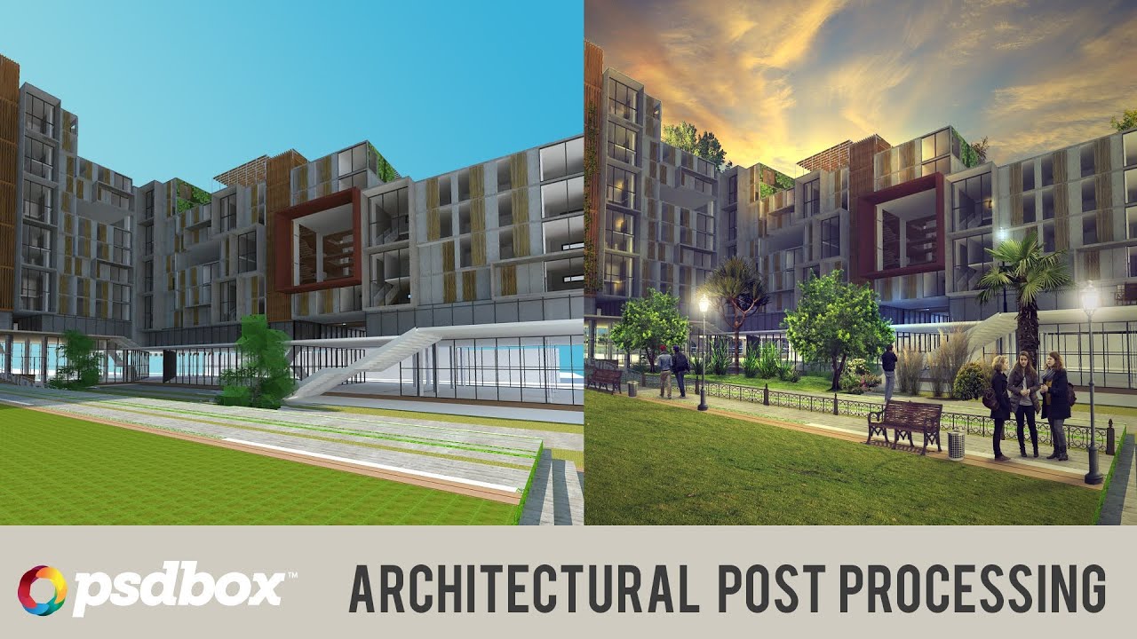 Architectural Post Processing in Photoshop (PSD Box)