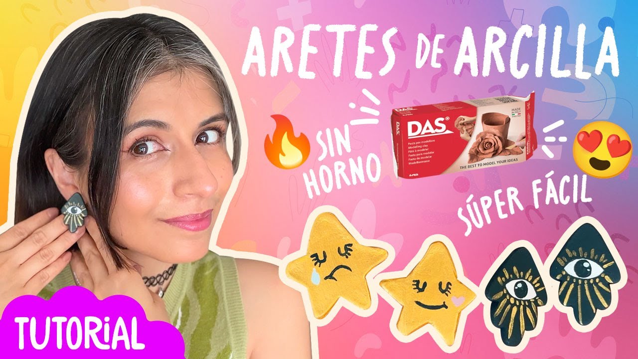 Cómo hacer aretes de arcilla de secado al aire paso a paso | Tutorial fácil