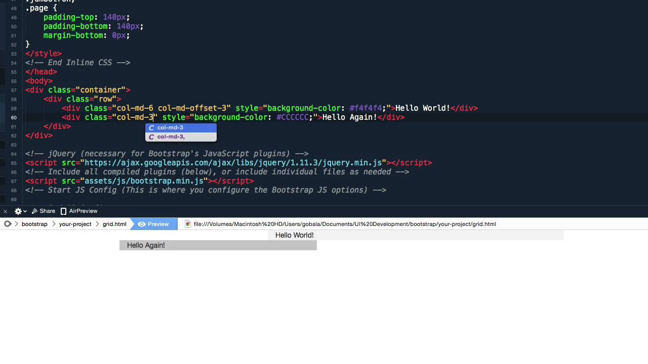Create Offset Grids to Align Content - Bootstrap Basics