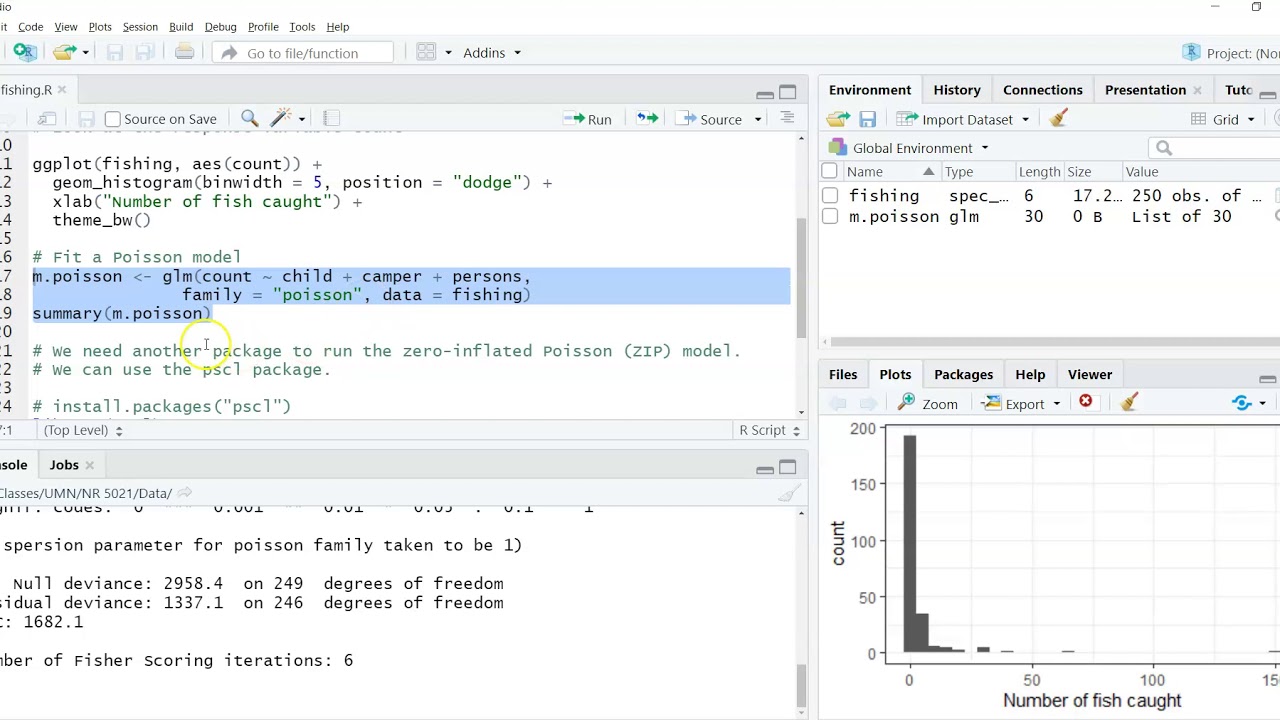 Fitting Poisson and zero-inflated Poisson models