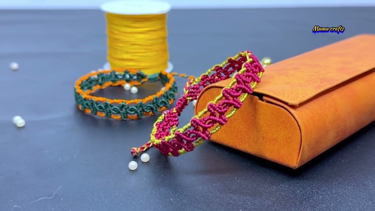 របៀបក្រងខ្សែដែពីអំបោះ ម៉ូត cute cute ❤️ #របៀបក្រងខ្សែដៃ #mumu_crafts #bracelet