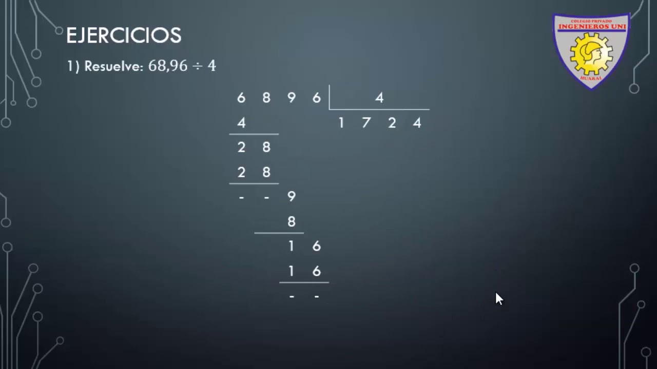 15 Clase Aritmética División de Números Decimales - Quinto Grado de Primaria