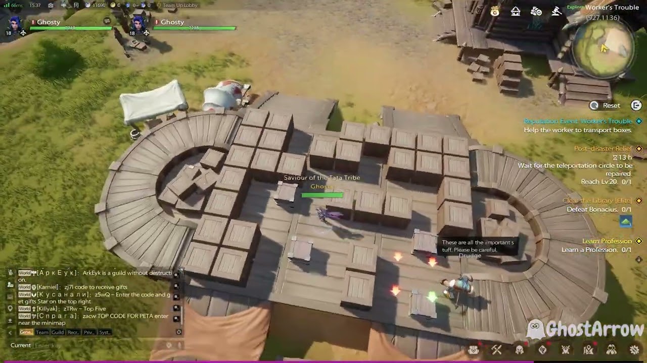 Tarisland, Reputation Event: Worker's Trouble | Help the worker to transport boxes | Puzzle Solution