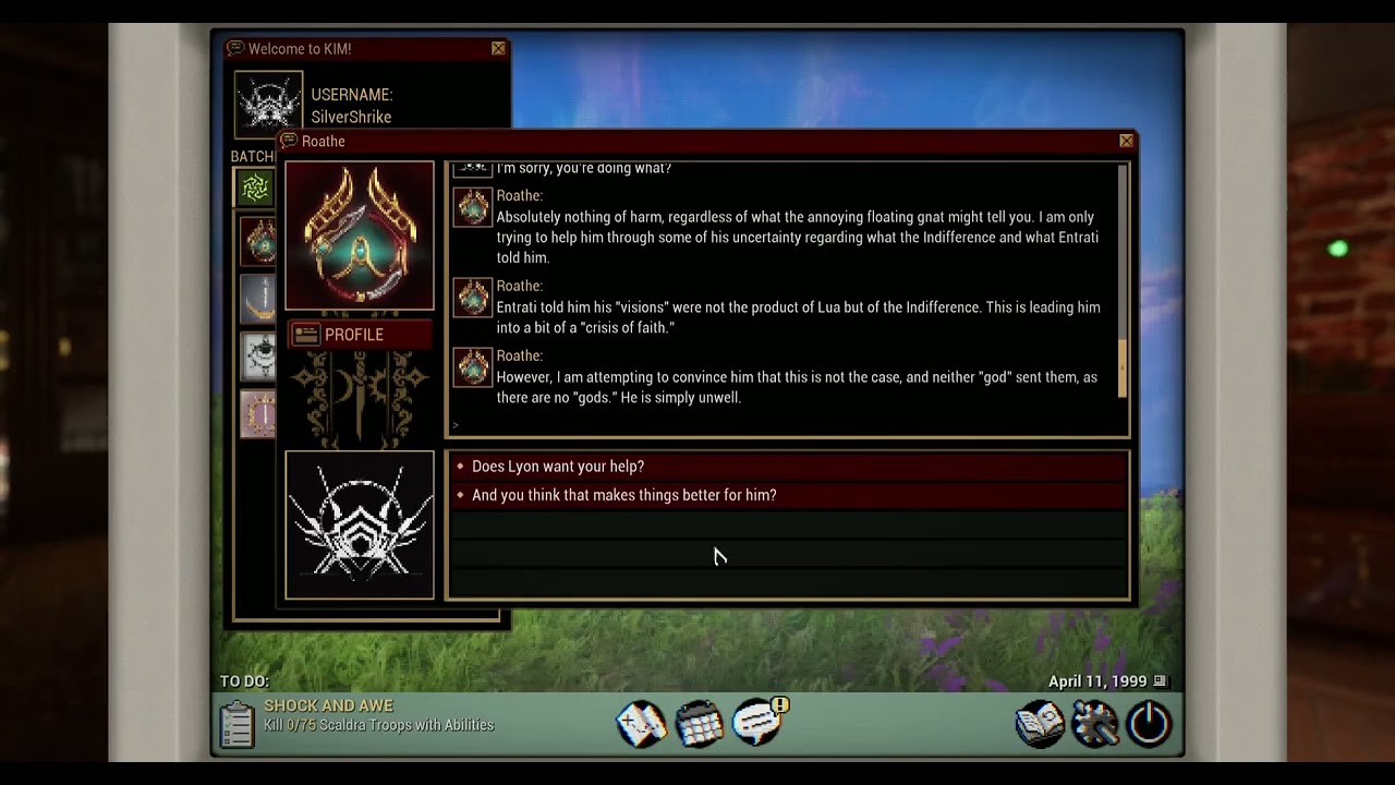 Warframe The Old Peace: Roathe asking if the Drifter is speaking to Lyon - help/sorry/better/years