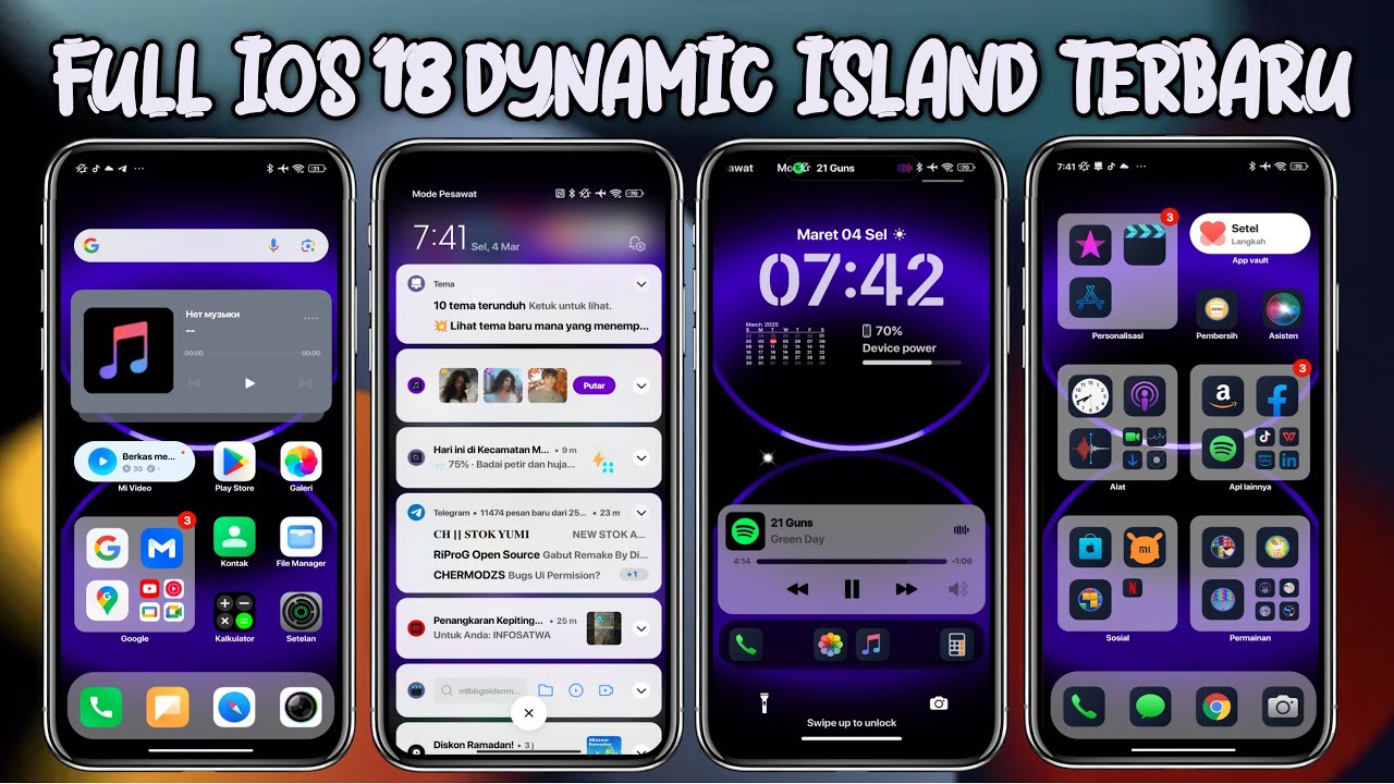 Tema iOS 18 Dynamic Island | Merubah Total iOS18 Miui & HyperOS Menjadi Full iOS18 Iphone Terbaru