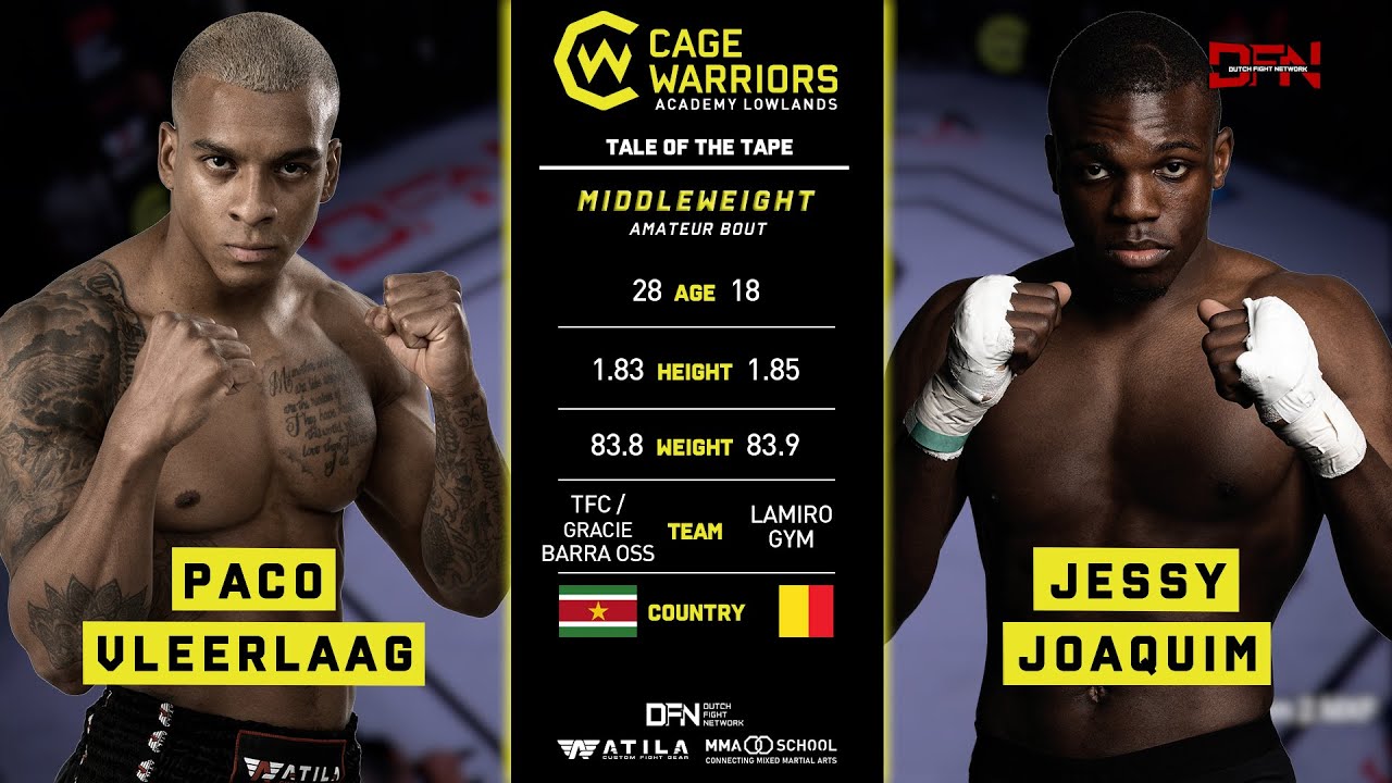 Fight 18: Paco Vleerlaag vs Jessy Joaquim | Cage Warriors Academy Lowlands 1
