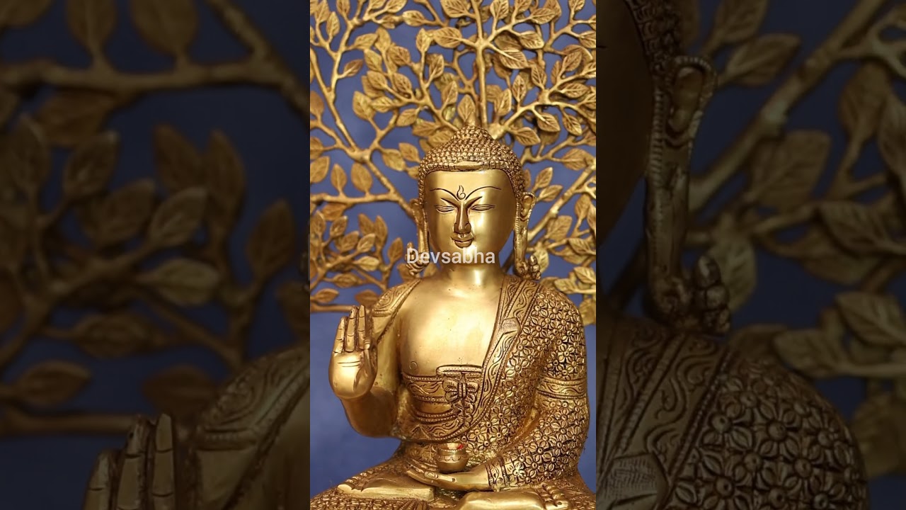 Elegant Brass Buddha Idol, 25.3 inches – perfect for peace, positivity, and spiritual décor. 