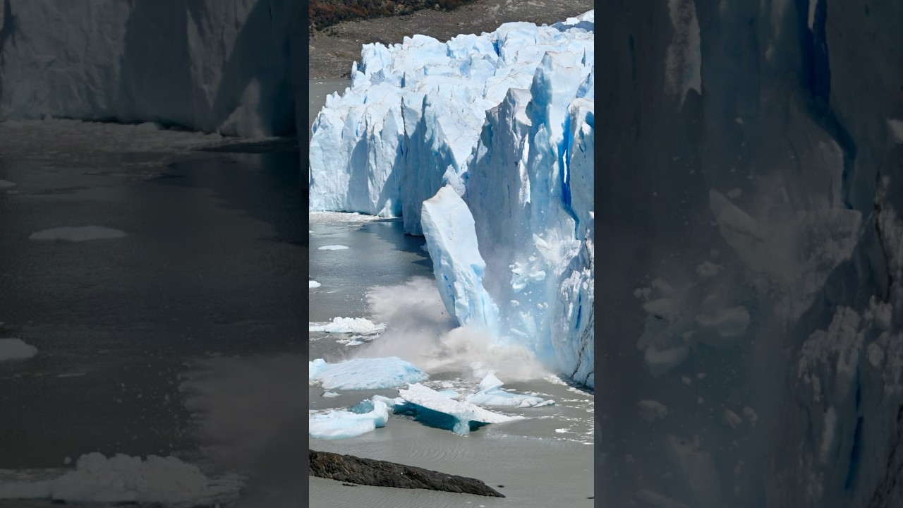 A wall of Glacier Perito Moreno collapsing