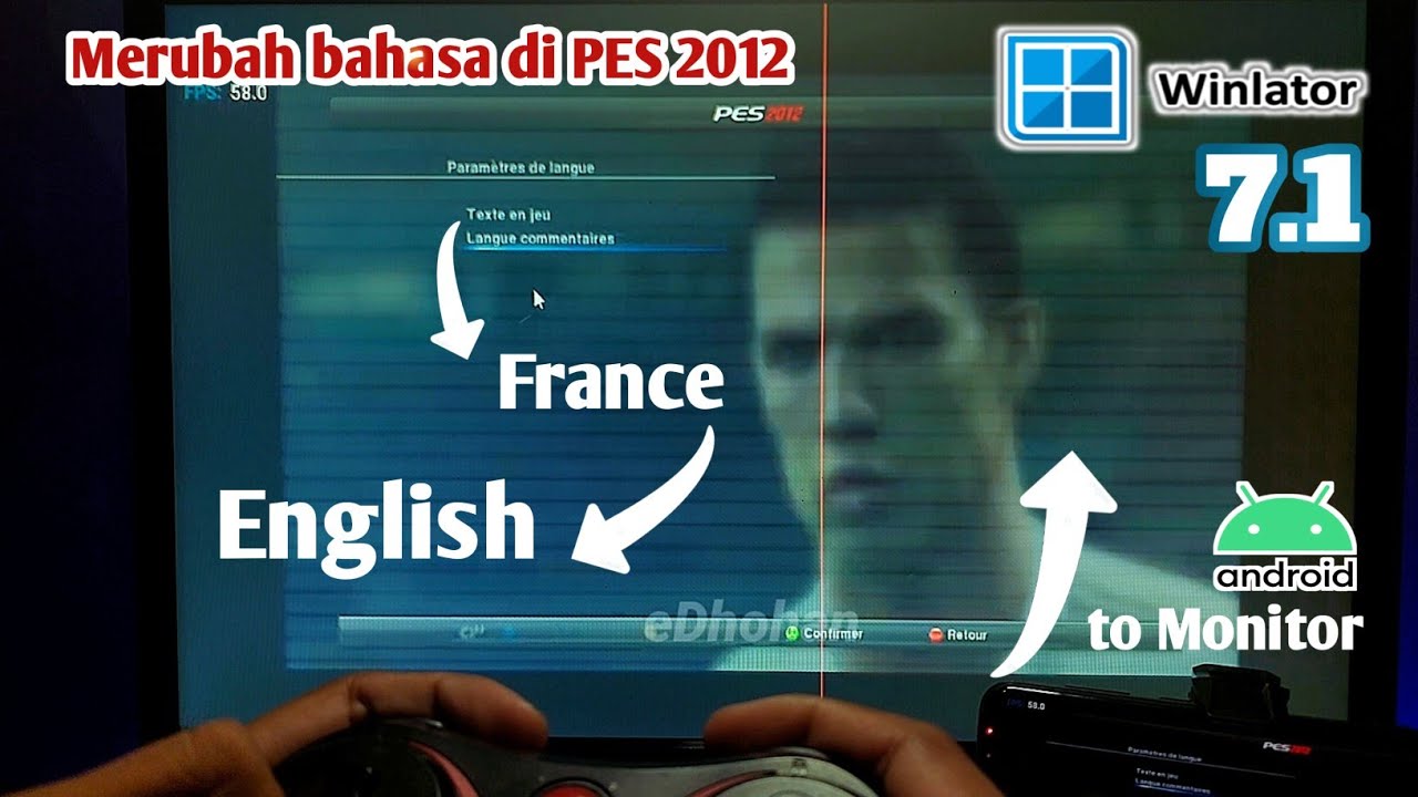 Cara Merubah Bahasa dan Comentator PES 2012 dari Prancis ke Inggris di Winlator  Android