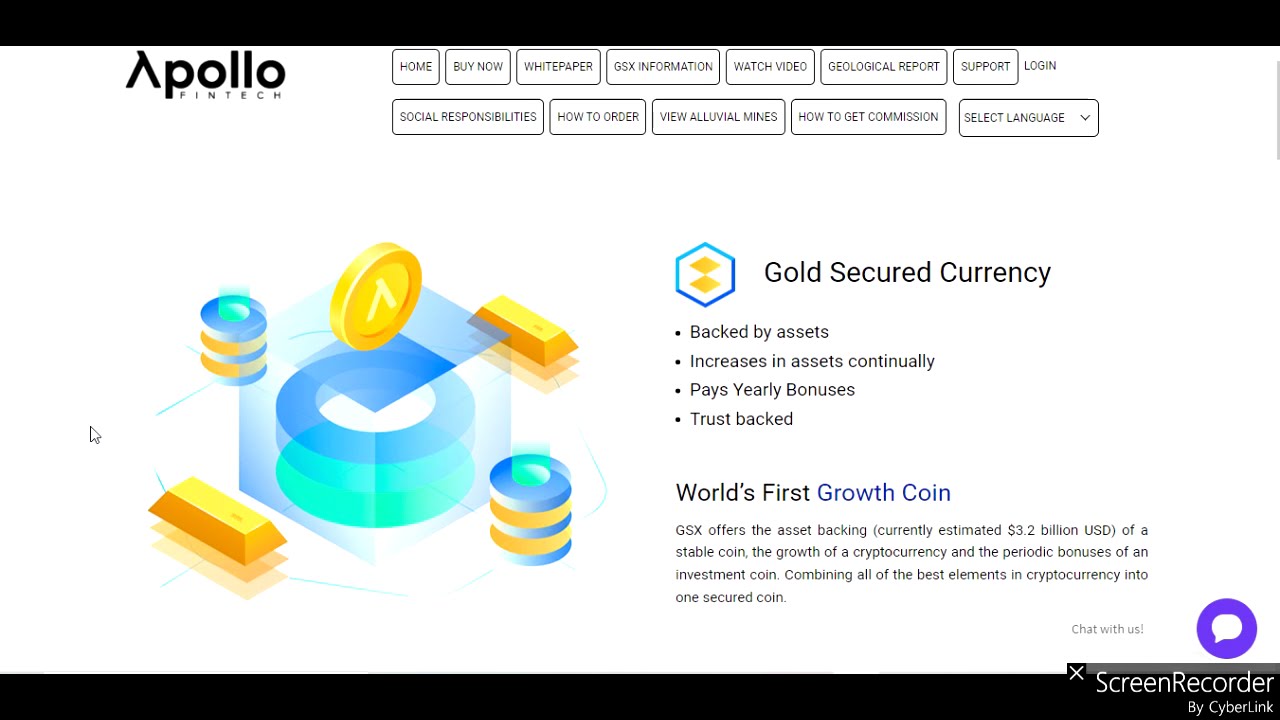 GSX gold backed secured crypto currency with referral program