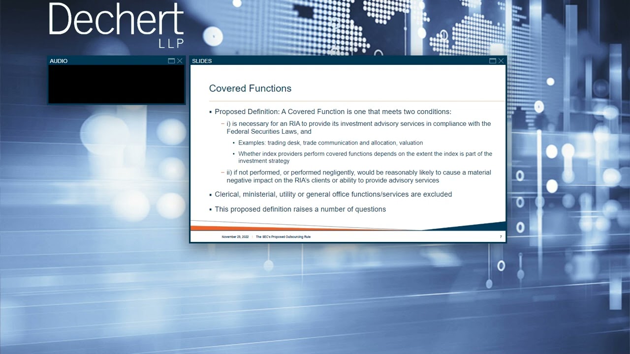 Navigating the Recent SEC Rule Proposal: The SEC's Proposed Outsourcing Rule