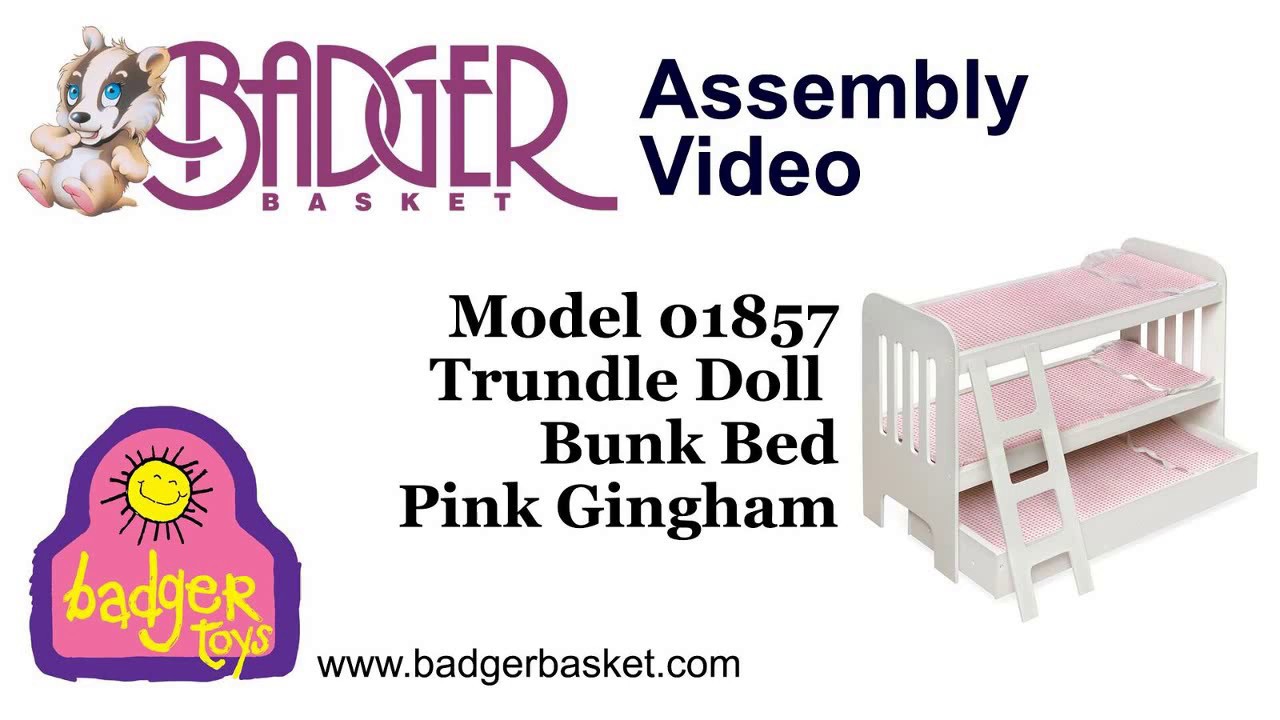 Assembly of 01857 Badger Basket Trundle Doll Bunk Beds with Ladder