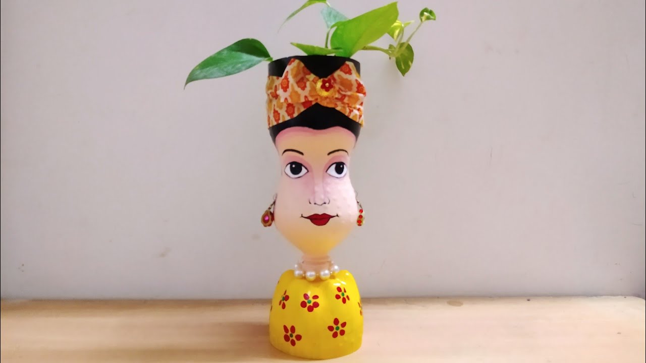 Easy Plastic bottle Planter /#DIY Best out of Waste Bottle craft / Colddrink bottle craft Idea /lady