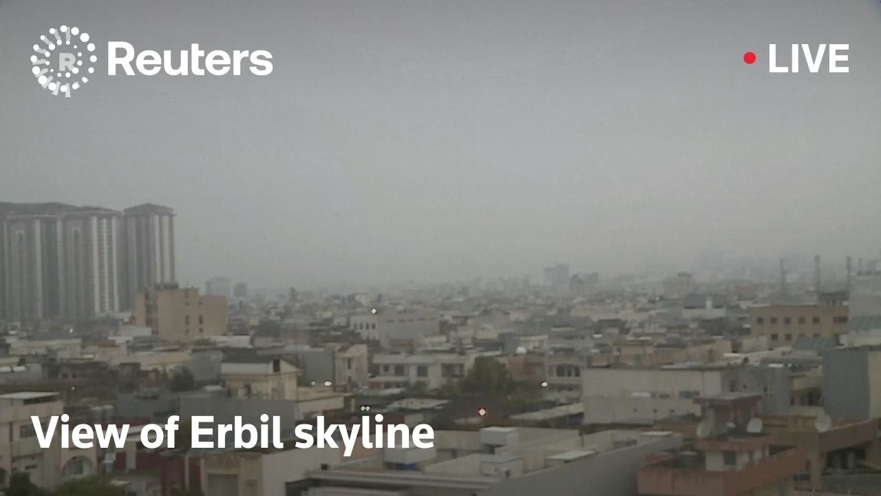 LIVE: Skyline of Erbil, Iraq, after Lanaz Refinery drone strikes