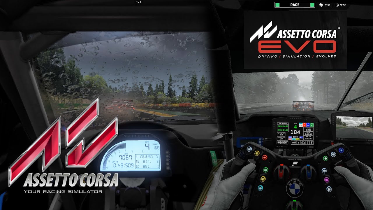 Assetto Corsa vs Assetto Corsa EVO. Heavy Rain Comparison