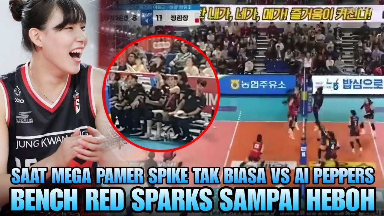 Bench Red Sparks Heboh🤔Seon Woo Sampai Tepuk Tangan😱Reaksi Staf Red Spark Lihat Spike Menukik Mega😎