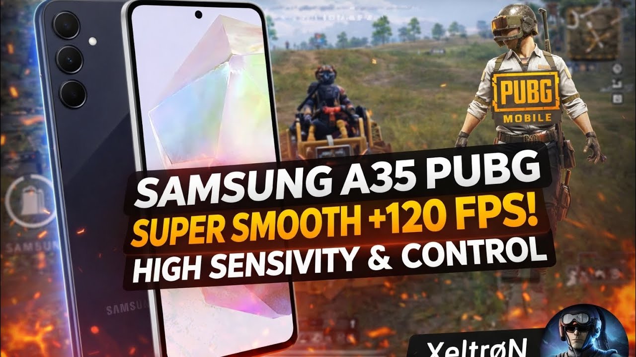 SAMSUNG A35 PUBG SUPER SMOOTH +120 FPS TEST!🤯🔥 SENSIVITY AND CONTROL😱