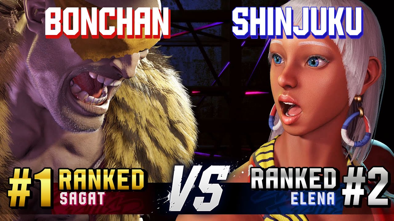 SF6 ▰ BONCHAN (#1 Ranked Sagat) vs SHINJUKU (#2 Ranked Elena) ▰ High Level Gameplay