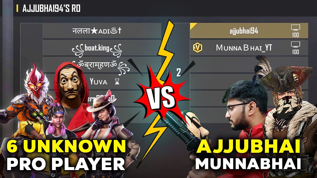 Over Power Ending 2 Vs 6 Ajjubhai and Munnabhai 2 Vs 6 Random Clash Squad - Garena Free Fire