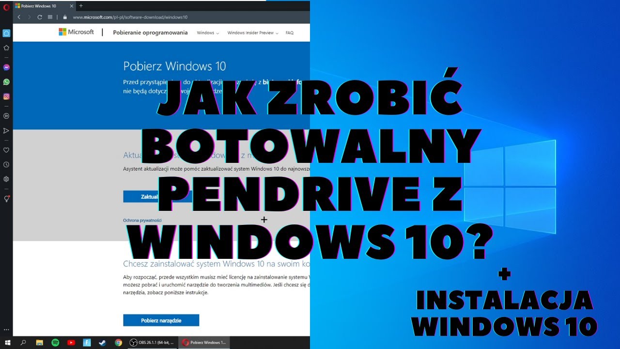 Jak pobrać z internetu i zainstalować Windows 10 przy użyciu pendrive USB. Instrukcja krok po kroku.