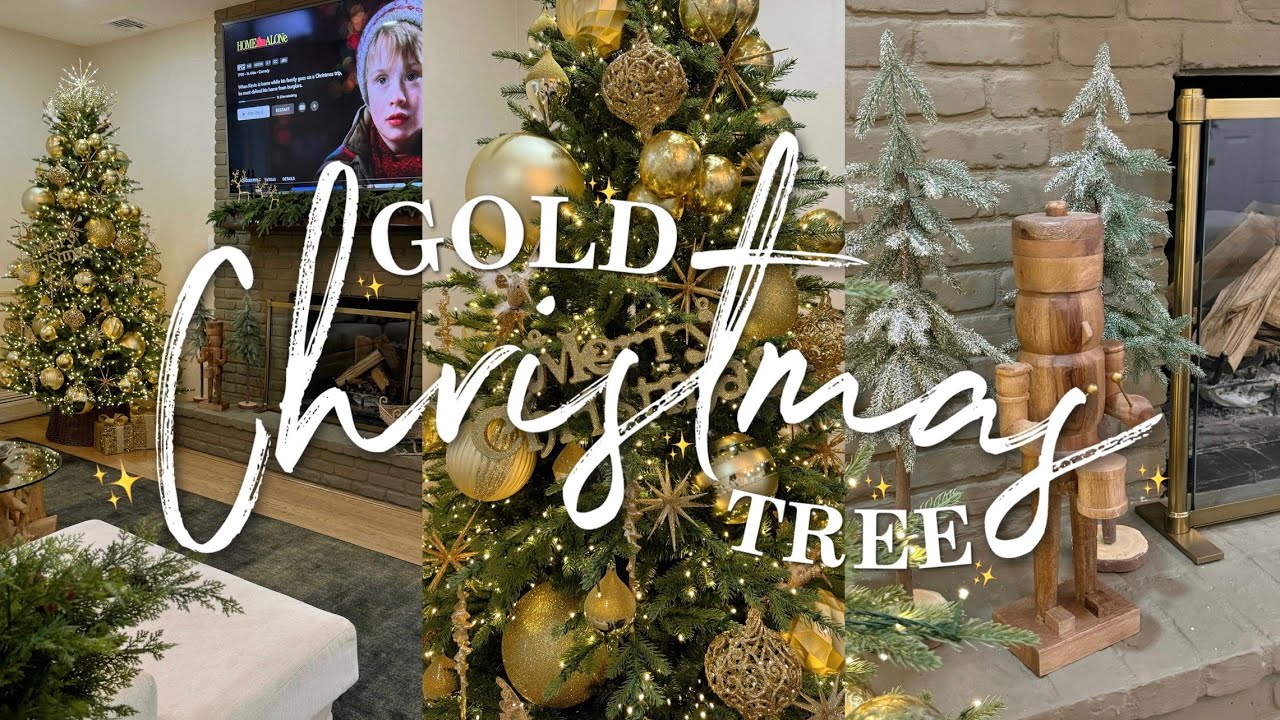 OUR GOLD CHRISTMAS TREE 🎄 | Decorate With Me 2024 & Organizing Old Decor