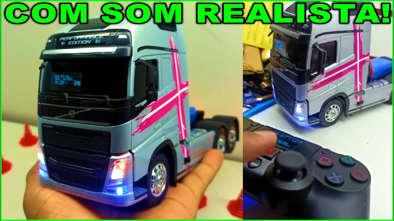 Mini Caminhão com Controle Remoto de Playstation e Som Realista!