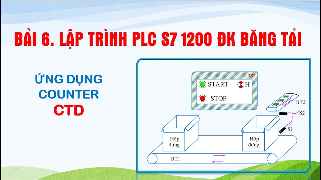 [PLC S7-1200] Bài 6. Lập trình S7-1200 điều khiển băng tải đếm sản phẩm dùng Counter CTD