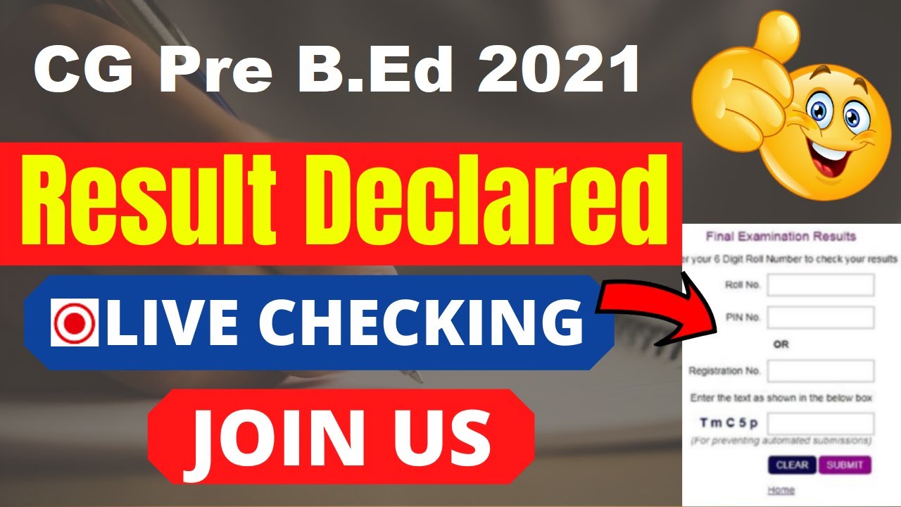 CG Pre B.Ed 2021 Result (Declared) - Check Your CG Pre B.Ed Result 2021 Here