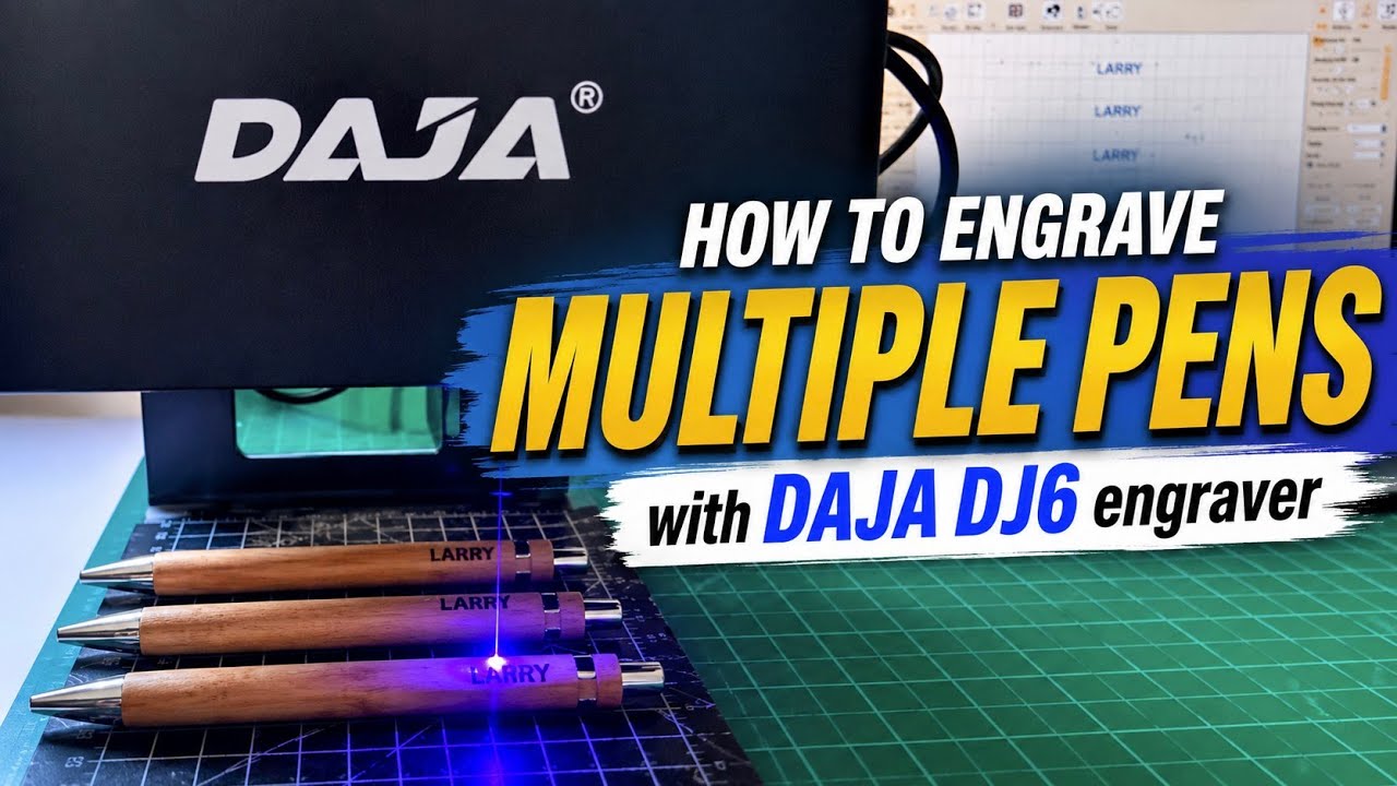 Batch Engraving with DAJA DJ6 laser engraver | How to Engrave Multiple Pens at Once