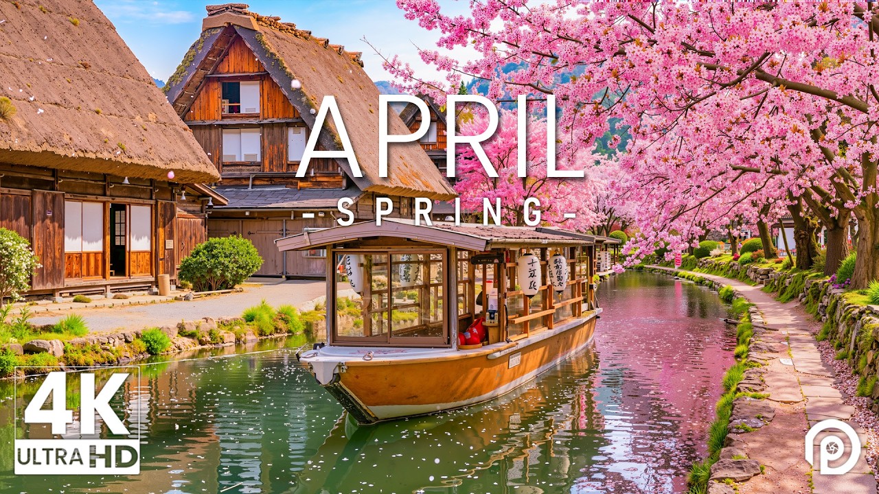 Japan Spring in April 4K &ndash; Cherry Blossom Paradise of Pink Sakura, Dreamy Rivers and Spring Magic