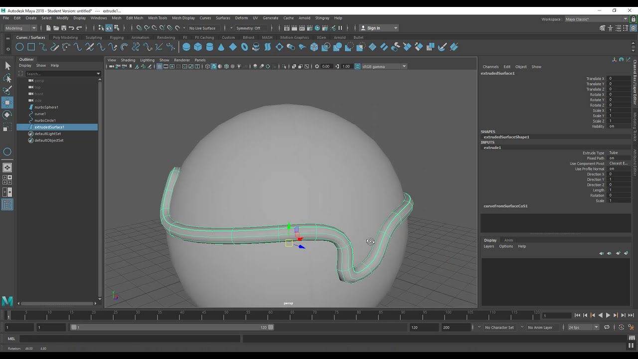 Maya - Drawing Curves onto Objects