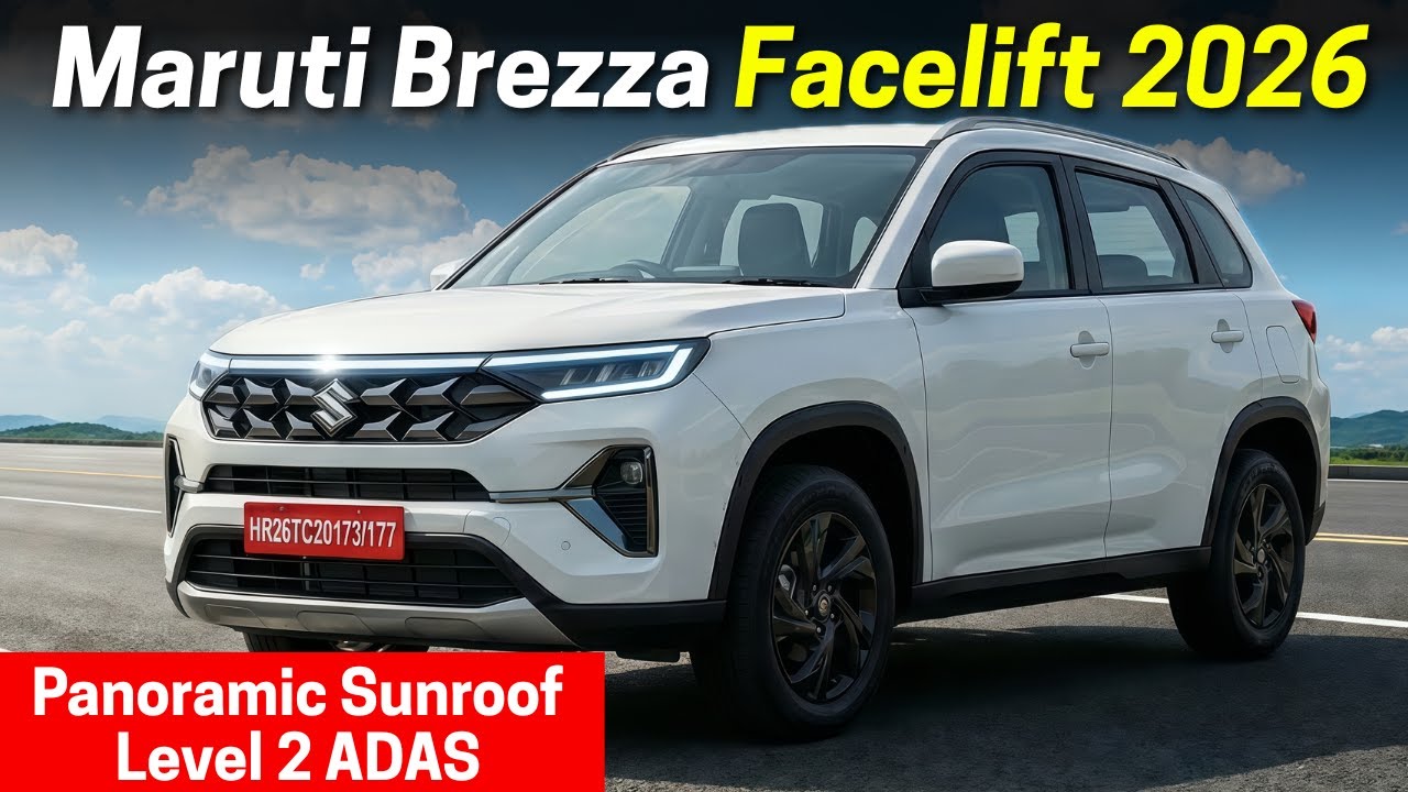 Maruti Brezza Facelift 2026 - Panoramic Sunroof and Launch Confirmed | New Brezza Facelift 2026