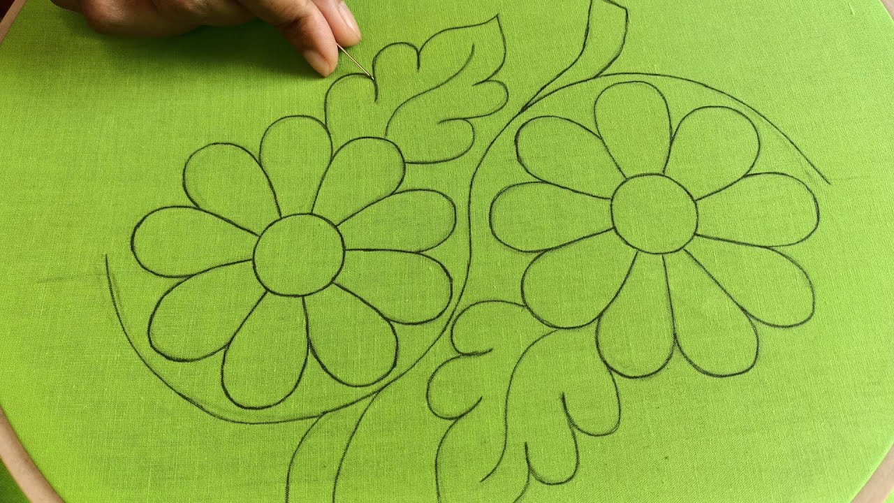 Hand Embroidery Designs Patterns Tutorial,Phulkari Borderline Embroidery,Nokshi Kantha Stitch -489