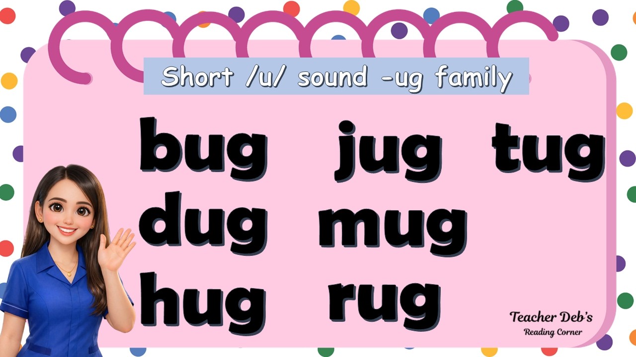 Phonics for Beginners: Short u Sound /-ug/ Word Family