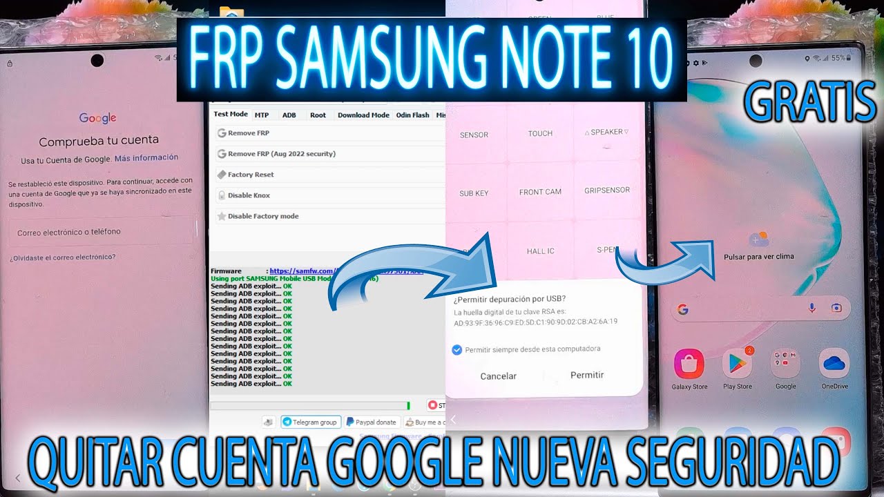 FRP SAMSUNG NUEVA SEGURIDAD NOTE 10 PLUS QUITAR CUENTA GOOGLE ONE CLICK NOTE 20 S20 S21 S22 ALL BIT